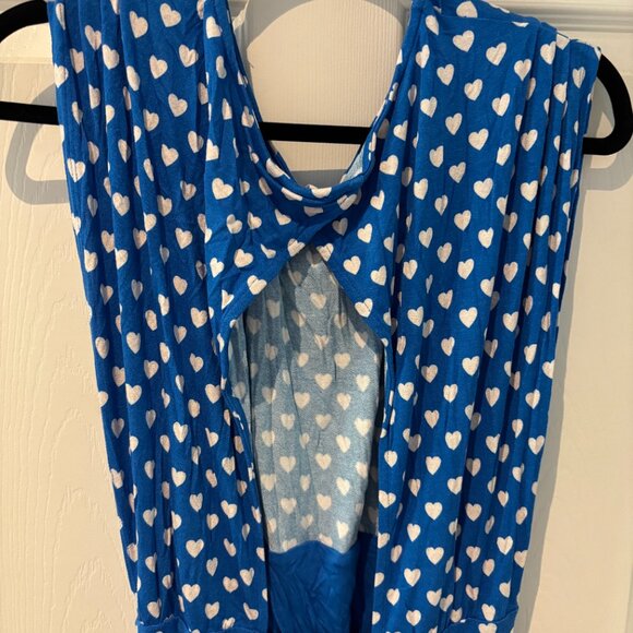 Free People Blue with White Hearts Maxi Dress - Picture 4 of 5